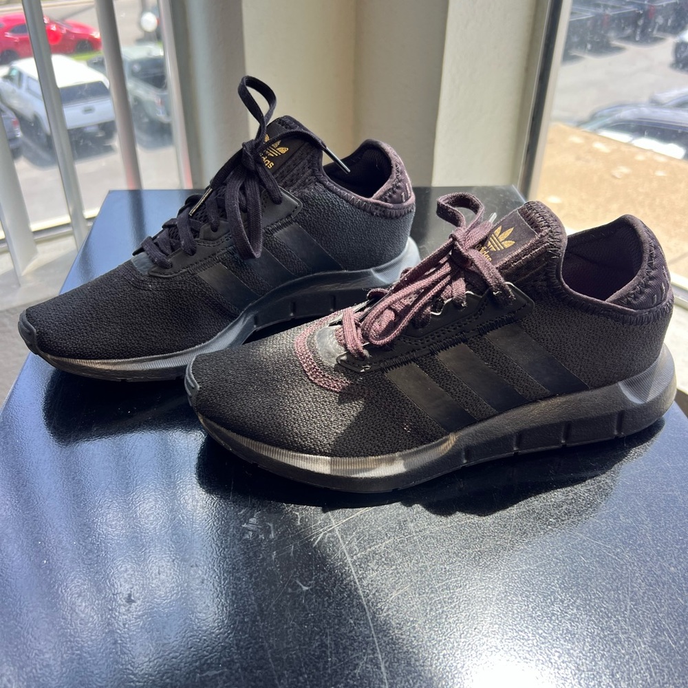 Adidas Black and Gold Athletic Shoes